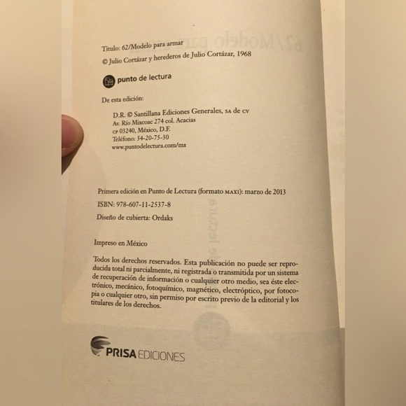 (Spanish) 62/Modelo para Armar book- 62: A Model Kit by Julio Cortazar✈️ - Picture 5 of 5